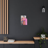 “After Third Prosecco” canvas print by Katrin Valgemäe displayed on a wall, enhancing the space with its bold and lively design