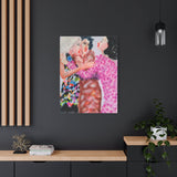“After Third Prosecco” canvas print styled in a room, blending seamlessly with modern and artistic decor