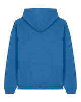 Back view of the “Meta-Absinthe” oversized hoodie with self-fabric half-moon detail by Katrin Valgemäe