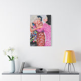 Close-up of “After Third Prosecco” canvas print, highlighting the intricate brushstrokes and texture of the artwork