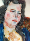 Close-up of “Impoverished Nobility 1,” showcasing the delicate brushwork and artistic details on the porcelain plate