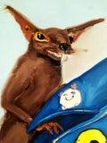Close-up of the animal detail in “Femme Fiasco 1,” emphasizing the fusion of nature and identity