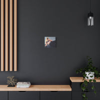 Extra small “Social Currency” canvas print on a dark wall, creating a bold and sophisticated decor element