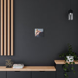 Extra small “Social Currency” canvas print on a dark wall, creating a bold and sophisticated decor element
