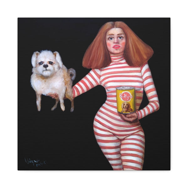 Front view of “Pedigree” canvas print by Katrin Valgemäe, showcasing its bold and eye-catching design in detail