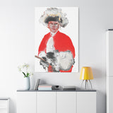 Large “Parade” canvas print on a white wall, serving as a bold centerpiece in a modern interior