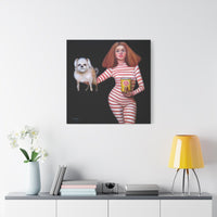 Medium “Pedigree” canvas print showcased on a white wall, offering an elegant artistic centerpiece for interiors