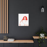 Medium “Sketch 32” canvas print on a dark wall, creating a bold and dramatic artistic impression
