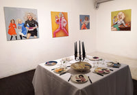 “Queens of Chaos” by Katrin Valgemäe featured in her “Queens of Chaos” exhibition in Helsinki, highlighting its satirical and flamboyant style
