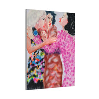 Side view of “After Third Prosecco” canvas print by Katrin Valgemäe, highlighting the sleek edge and high-quality canvas material without a frame.