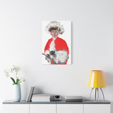 Small “Parade” canvas print displayed on a white wall, adding charm and vibrancy to compact spaces
