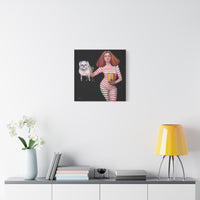 Small “Pedigree” canvas print displayed on a white wall, perfect for adding a subtle artistic flair to compact spaces