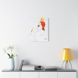 Small “Red Back” canvas print displayed on a white wall, adding a bold yet subtle accent to the space