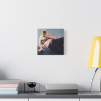 Small “Social Currency” canvas print on a light wall, perfect for minimalist or compact spaces.