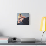 Small “Social Currency” canvas print on a light wall, perfect for minimalist or compact spaces.