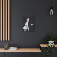 Small “Squid” canvas print on a dark wall, adding elegance and depth to the room