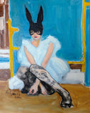 Painting "Bunnies never go out of style"
