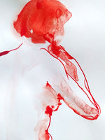 Close-up of the upper section of “Sketch 33,” showcasing the expressive ink strokes in vivid detail