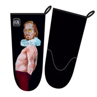 Design of the “Pervert in the Kitchen” oven glove by Katrin Valgemäe, showcasing bold and humorous artwork