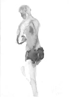 Front view of “Sketch 7” by Katrin Valgemäe, showcasing the fluidity and dynamic expression of the human form through ink on paper