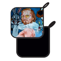 Full view of “Pervert in the Kitchen” handmade pot holder by Katrin Valgemäe, showcasing its bold and striking design