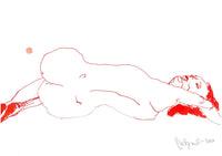 “Sketch 13” by Katrin Valgemäe, a 2021 ink on paper artwork, showcasing dynamic figurative strokes and artistic vitality.
