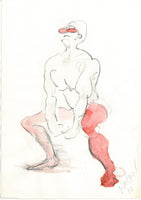 “Sketch 20” by Katrin Valgemäe, a 2013 ink and graphite artwork on thin paper, featuring expressive strokes and vibrant energy.