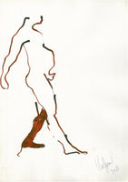 “Sketch 22” by Katrin Valgemäe, a 2013 ink on paper artwork, showcasing dynamic figurative strokes and artistic vitality
