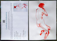 “Sketch 33” displayed with its Certificate of Authenticity, highlighting the originality of Katrin Valgemäe’s artwork