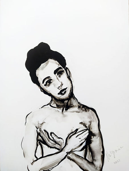 Sketch 37 – Quick Figurative Ink Drawing by Katrin Valgemäe